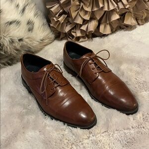 Cole Haan Men's Brown Leather Lace Up Derby Dress Shoes Sz 9